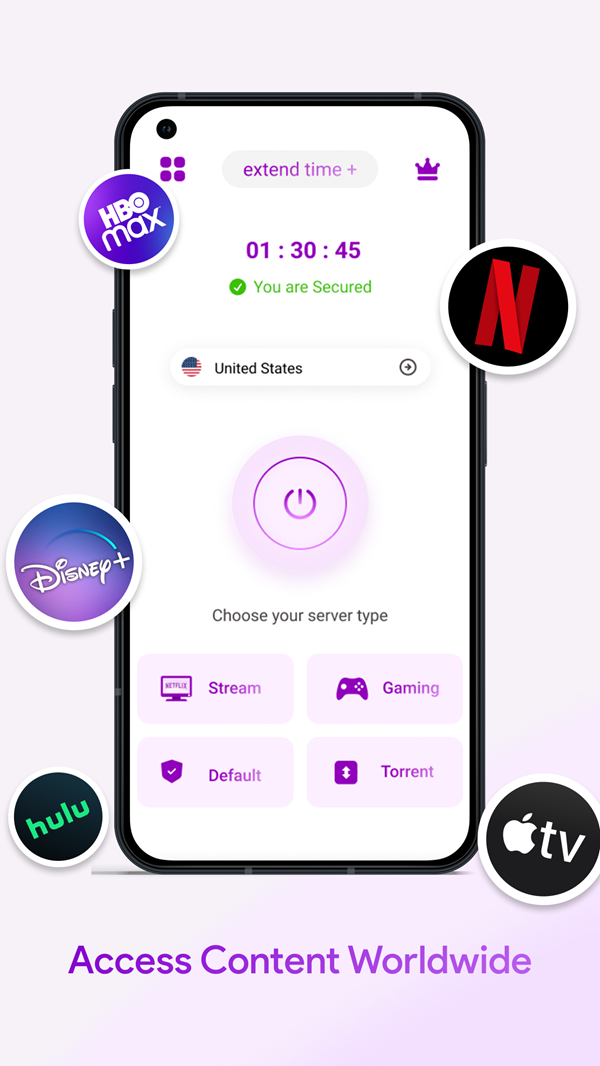 Ryn VPN Mobile App Interface